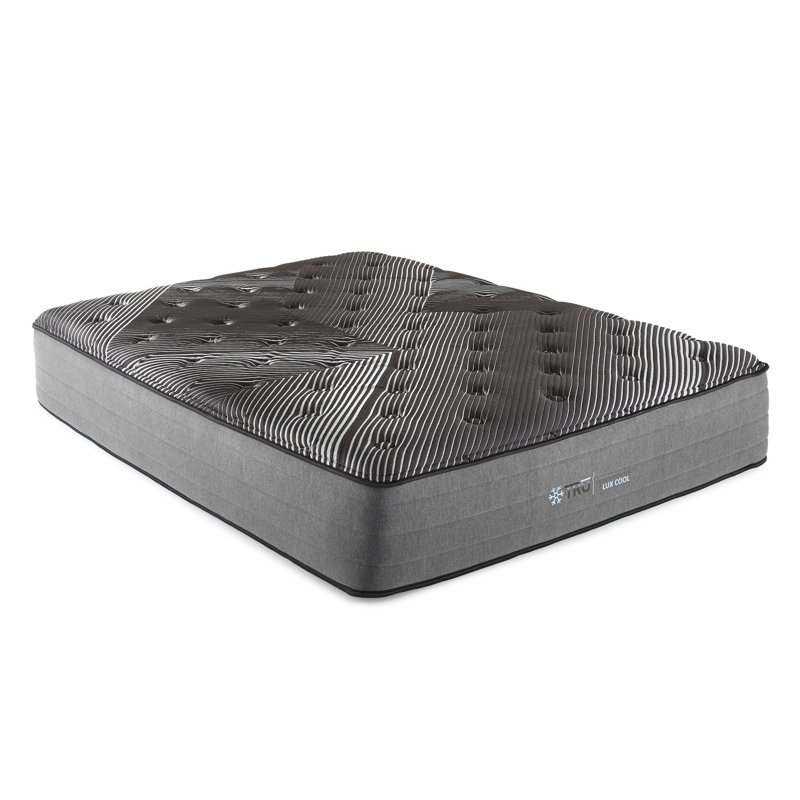 14-Inch Pure Ice Plush Quilted Queen Mattress With Cooling Cover, Copper-Gel-Silver-Graphite Visco Layer, Edge-Coil Support, And Adjustable Base Compatibility.