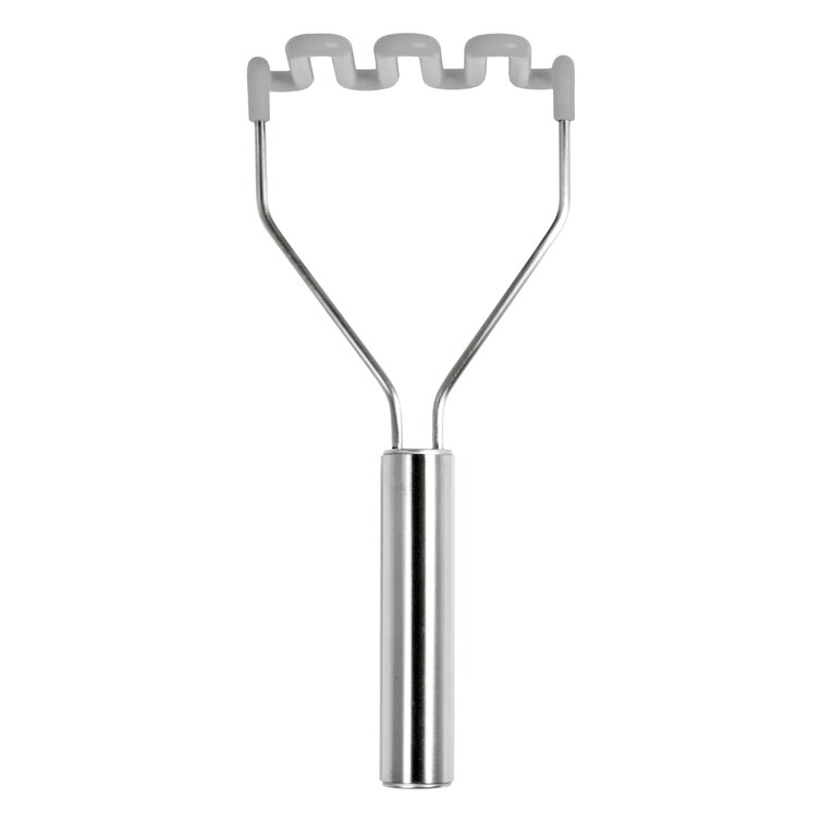 Potato Masher with Wooden Handle Stainless Steel Potato Hand Masher for  Kitchen