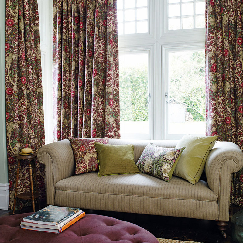 Seaweed Fabric, Ebony/Poppy