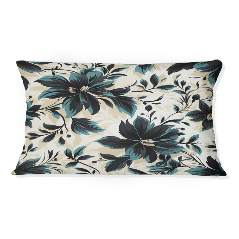 Coussin décoratif bleu et blanc Damas Euphony