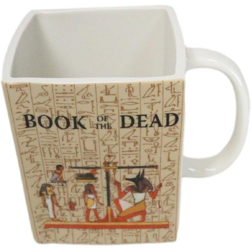 Tasse carrée jaune en céramique égyptienne Anubis