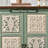 Fienley 43" H Vintage Green Storage Cabinet with 2 Doors and Drawer, Carved Floral Accent Storage