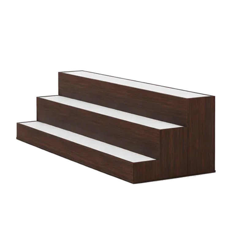 Étagère Rahy Bartop avec DEL et musique, 3 niveaux, 37 po brun noyer, 11 po H x 37,4 po L x 12,2 po P, Noyer brun