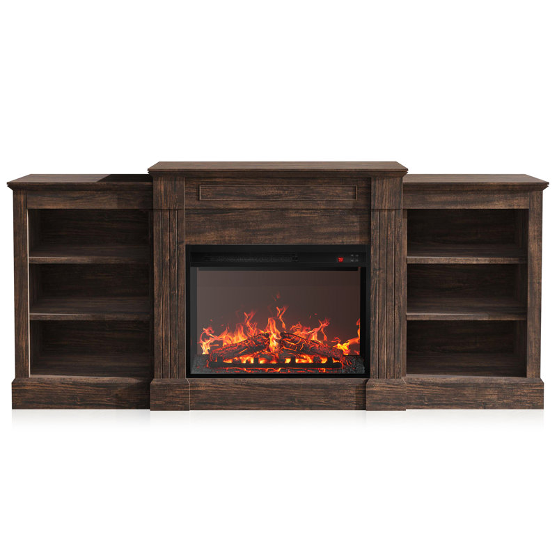  Bonhill 65.93'' Entertainment Center W/ Storage Credenza with Electric Fireplace, Brown