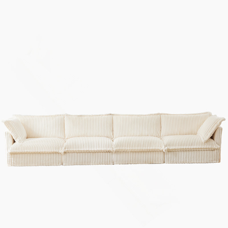 Comfortable Removable-Covered Sofa for Living Room, Enhancing Style and Relaxation, Cream