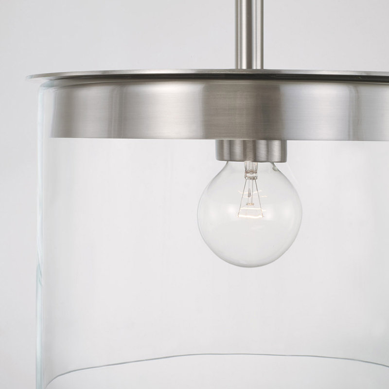 Akib Glass Semi Flush Mount, Brushed Nickel