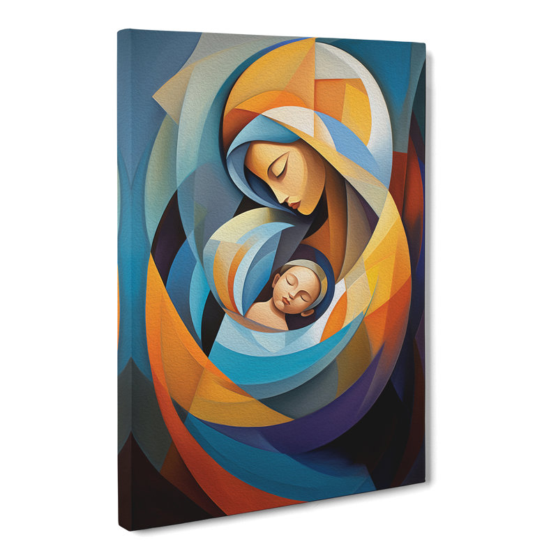 Mother And Baby Abstract - Wrapped Canvas, 60cm H x 40cm W x 3cm D