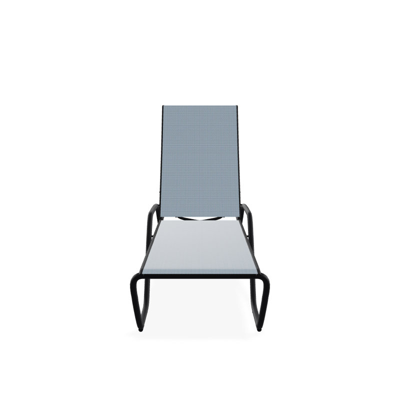 Outdoor Rust-Resistant Metal Chaise Lounge, Textured Black, Jay