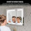 Silver Aluminum Recessed/Surface Mount Lighted Medicine Cabinet With Mirror And Dimming-710103007