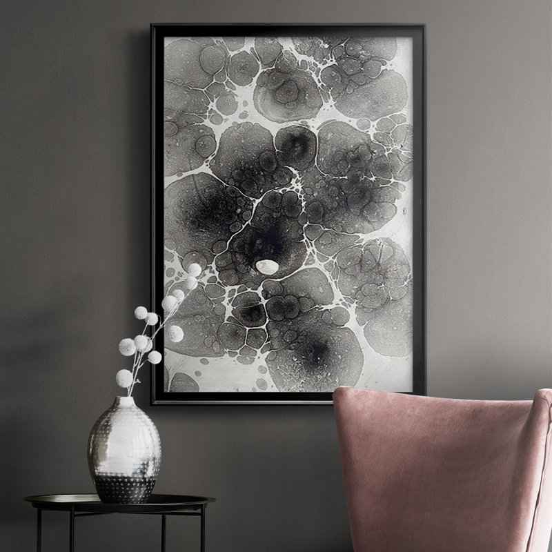 Reproduction encadrée de qualité supérieure de Marbler xiv - prête à être accrochée, H 42,5 po x l 30,5 po x P 1 po, Noir
