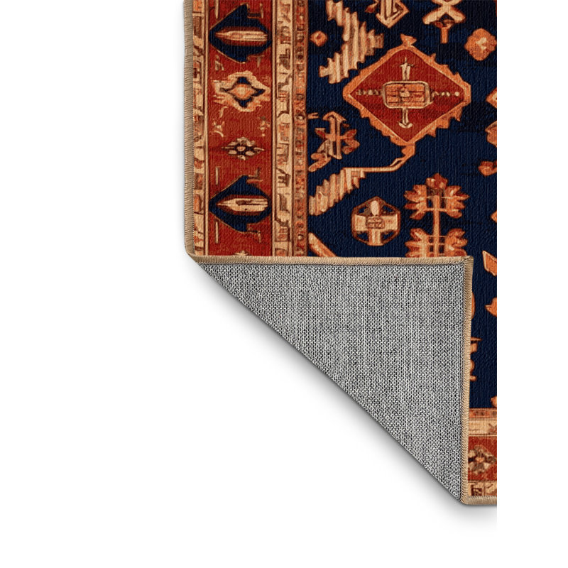 Machine Washable Persian Brown Area Rug, Square 3'