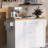 Rolling Kitchen Island with Storage, Kitchen Cart with Rubber Wood Top, 3 Drawer, 2 Slide-Out Shelf and Internal Storage Rack, Kitchen Island on Wheels with Spice Rack & Tower Rack, White-21533208