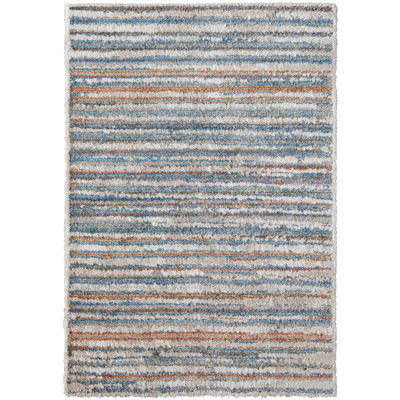 Caide Casual Stripes Polyester Area Rug