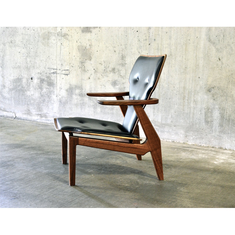 London Leather Tufted Armchair, Walnut