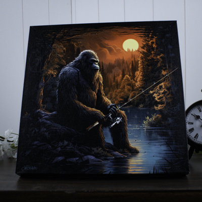 Sasquatch Fishing 10x10 Lighted Fiber Optic Canvas