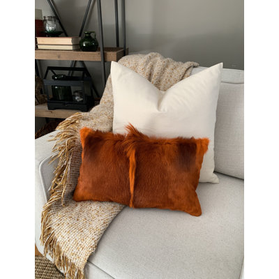 Genuine Springbok Skin Burnt Orange Pillow Cover