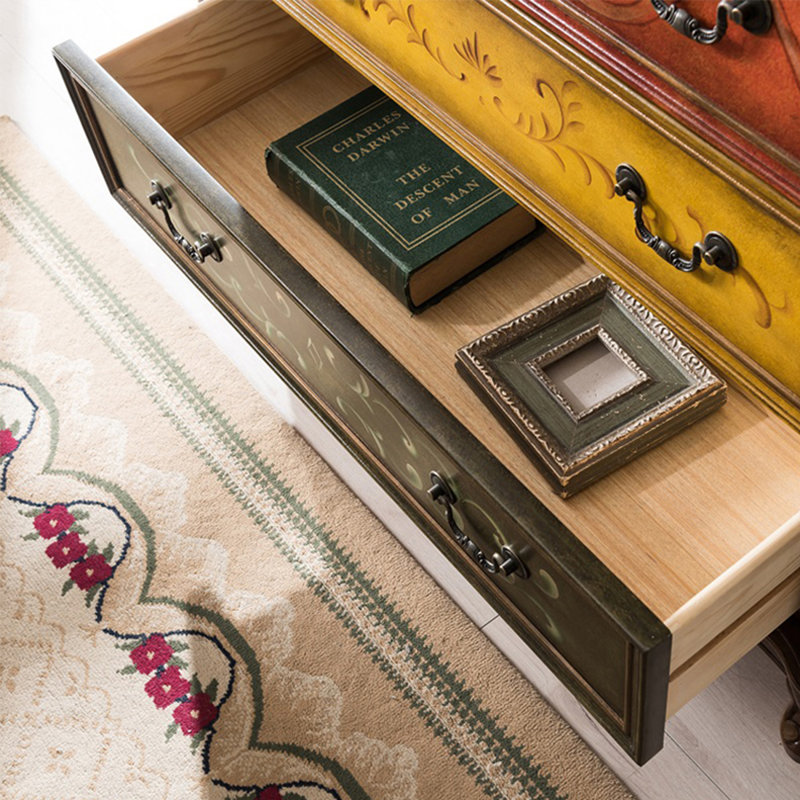 Painted Roman column drawer accent chest