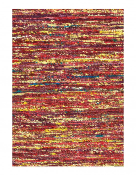 Charnesia Hand Tufted Silk Area Rug in Red
