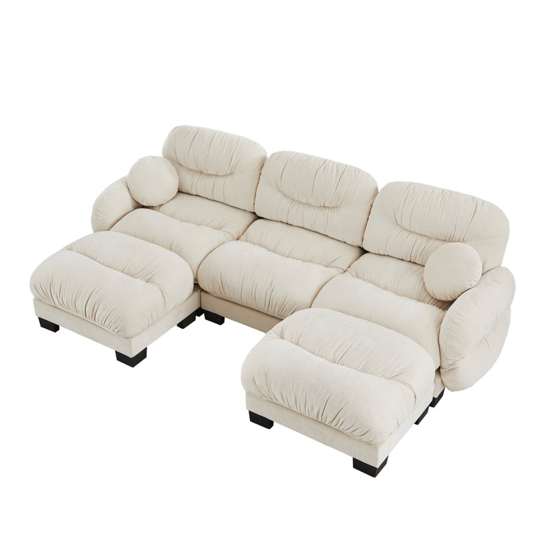 Compression Comfort Sectionals, Chenille Modular Modern Home Sofa