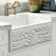 Whitehaus Collection 30” Reversible Single Bowl Fireclay Kitchen Sink: Floral, Fluted Front Apron