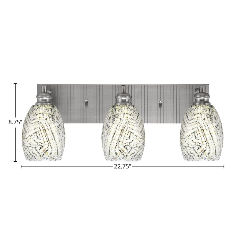 Éclairage pour meuble-lavabo 3 lumières Guitterez, Nickel brossé