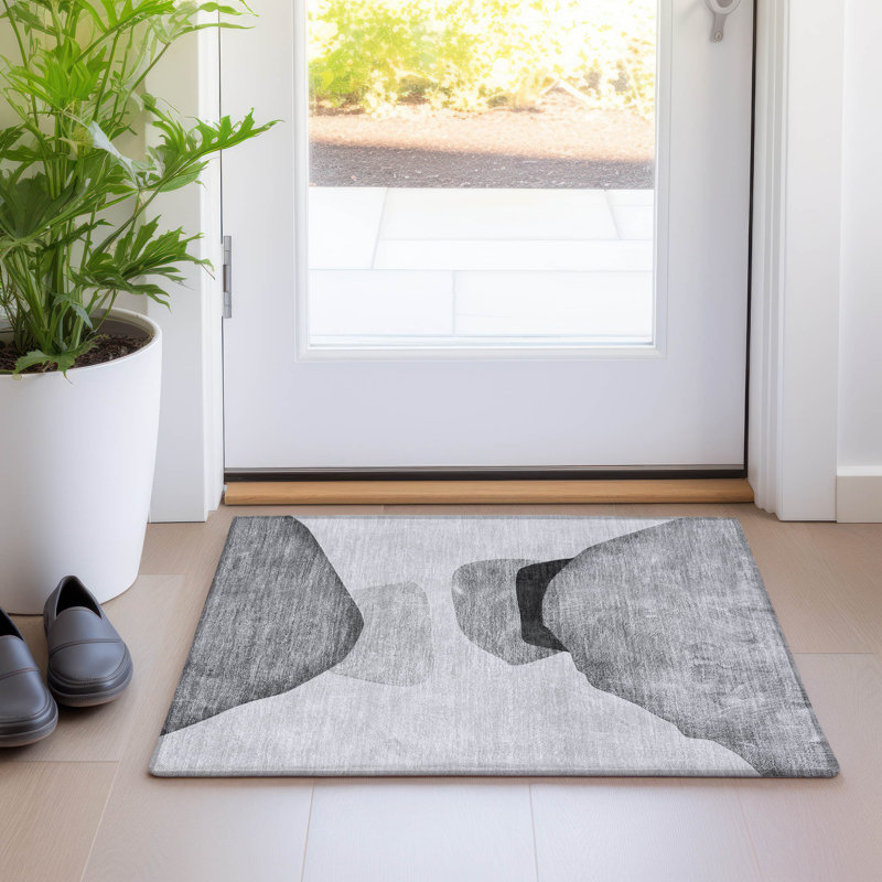 Alfonzo Washable Abstract Indoor / Outdoor Rug, Rectangle 1'8" x 2'6"