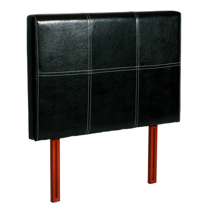 Arbane Upholstered Faux Leather Panel Headboard, Small Double (4'), Black