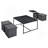 Vinny 35" Black Wood Grain 5 Piece Coffee Table Set with Raised Edges-1009027868