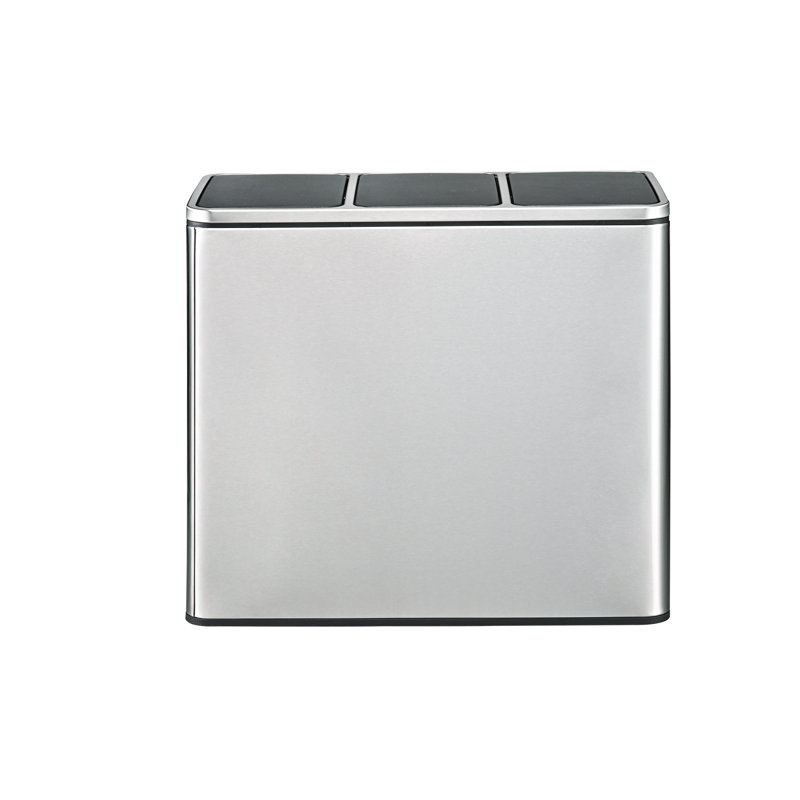Steel Step On Multi-Compartments Trash & Recycling Bin - 14 Gallons