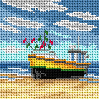 Toile Gobelin pour demi-point sans fil Bateau 3533D