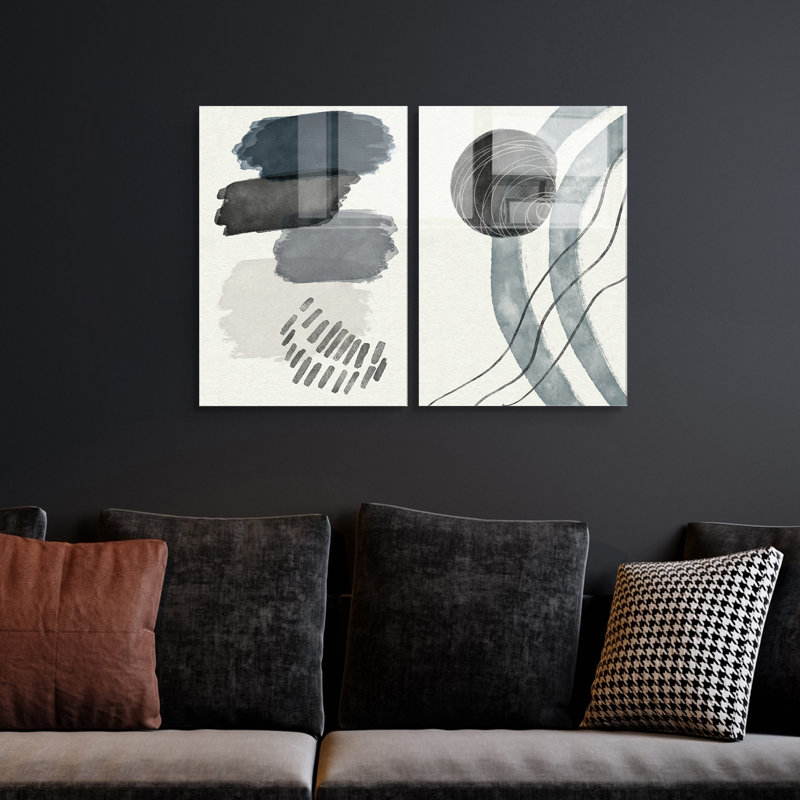 Élégantes peintures décoratives en verre trempé (2 pièces) de 17,7 po x 25,6 po chacune | 100% verre trempé, épaisseur: 0,16 pouce | Parfait pour la décoration intérieure, style moderne, attrait visuel époustouflant