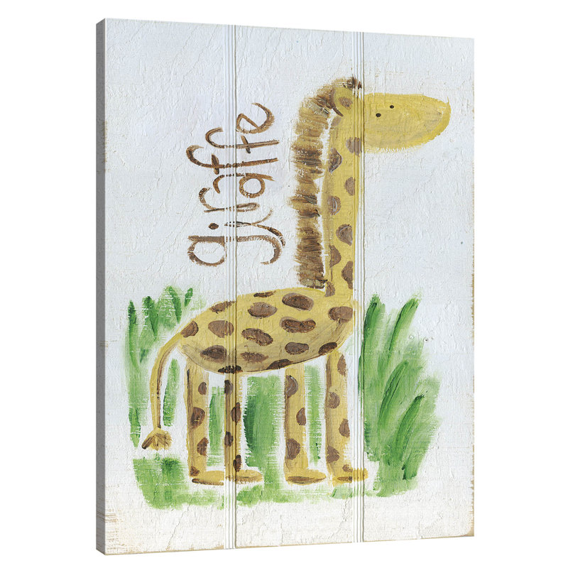 « happy giraffe » par erin burston, art sur toile, H 48 po x l 32 po x P 1,5 po