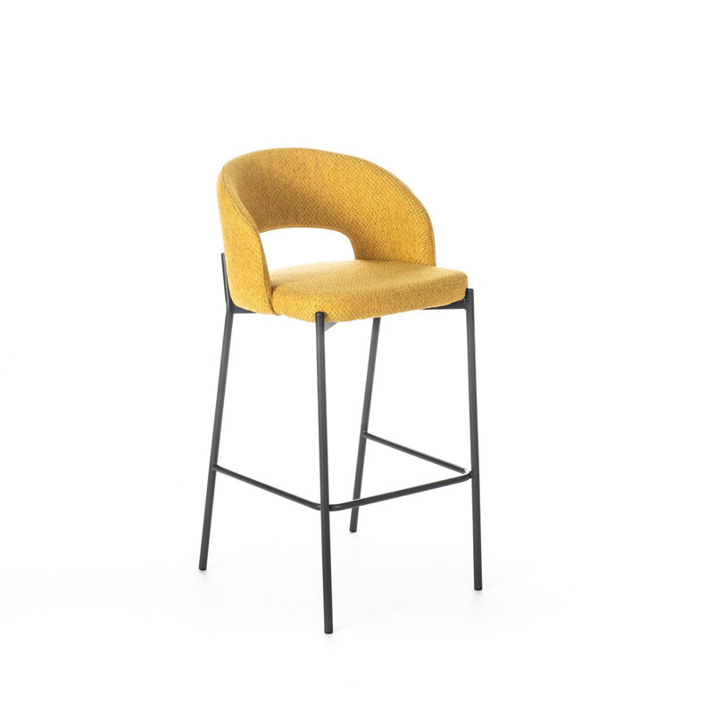 Dellroy Upholstered Bar Stool, Yellow