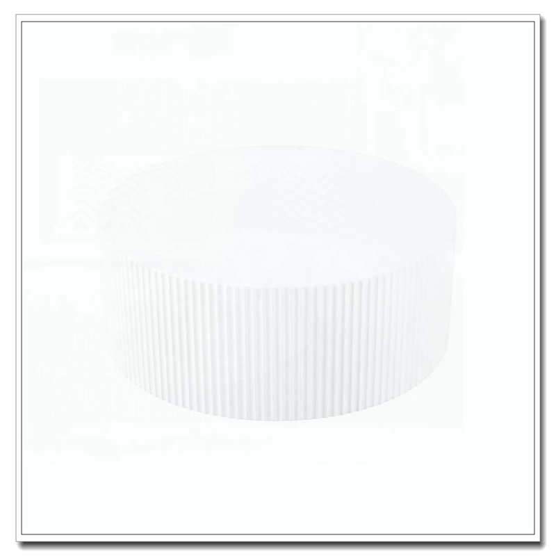 Round Coffee Table with Handcrafted Relief, White