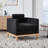 35.4 "Wide Modern Farmhouse Performance Accent Chair With Wood Legs, Wood Base Reading Armchair Single Sofa With Two Bolster Pillows For Living Room Offices And Lounge, Boucle.-294268052-294268057