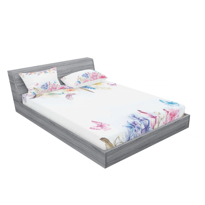 Ensemble de draps romantiques roses et marguerites, Ensemble de drap pour grand lit avec drap-housse