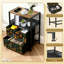 Table de chevet 2 tiroirs en tissu avec station de charge Planches de surf tropicales Sunset Palm Trees