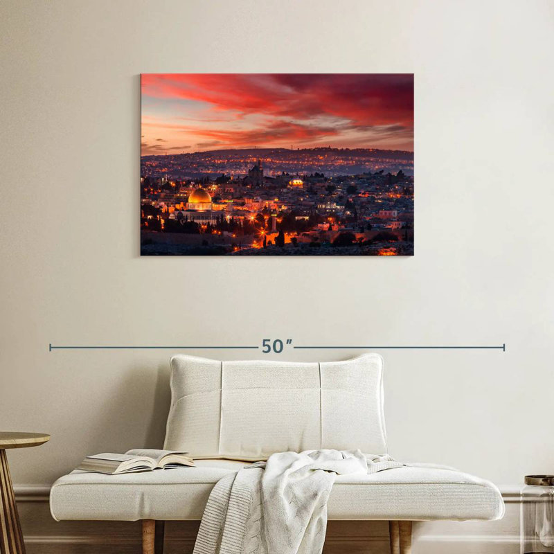 Hannes Jerusalem At Sunset, 24" H x 36" W