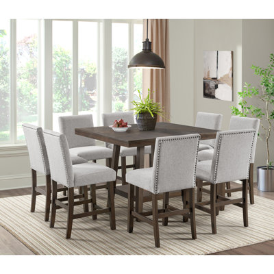 Picket House Furnishings Hester  Counter Height Dining Set In Brown-Table And Chairs