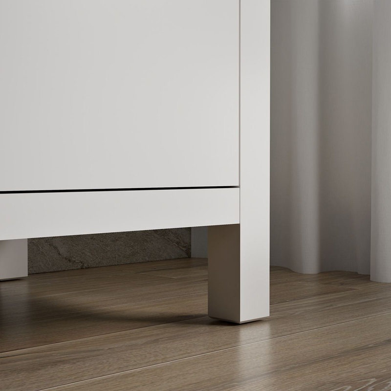 Kresla 36 In. Bathroom Vanity Cabinet With Sink And Quartz Top, White, Brushed Nickel