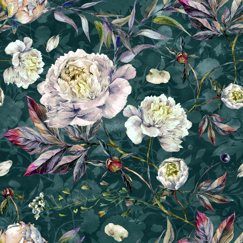 Austynn Floral Wall Mural, 8.34" L x 100" W, Paper
