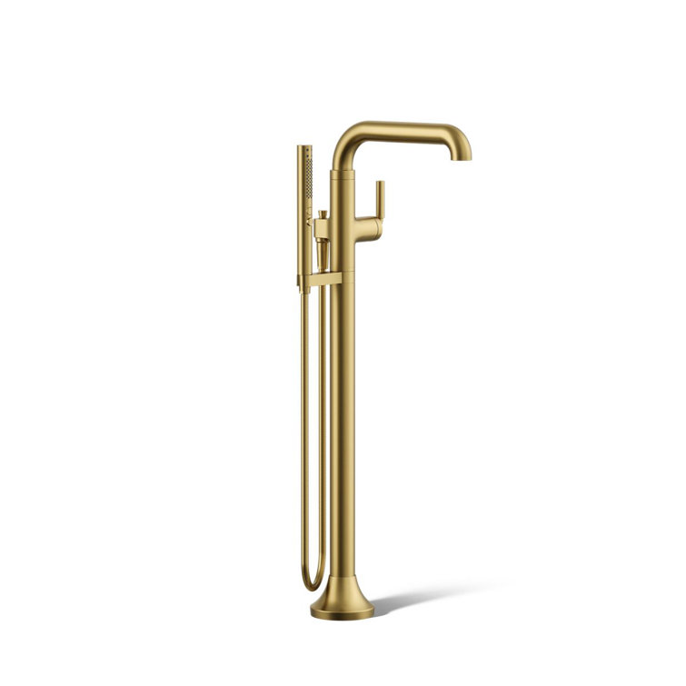 KOHLER Tone Single-Handle Claw Foot Tub Faucet with Handshower in Vibrant Brushed Nickel
