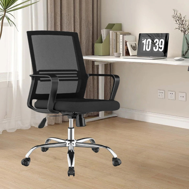 Black Ergonomic Mesh Office Chair Computer Desk Chair Swivel Adjustable Height Comfy