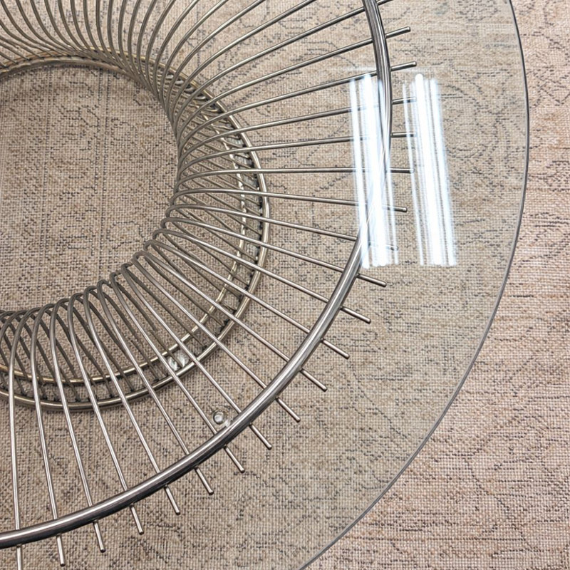 Lydie Glass Coffee Table, Chrome