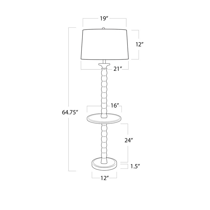 Lampe sur pied Perennial, Cuir véritable brun