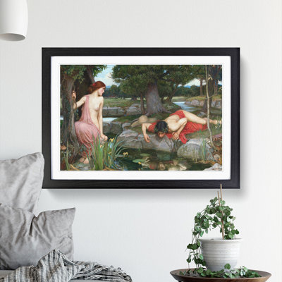 Echo and Narcissus by John William Waterhouse - Picture Frame Painting on MDF