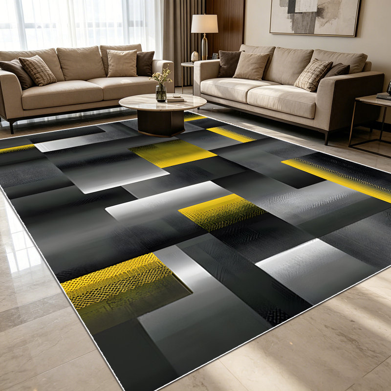 1PC Modern Geometric Abstract area rugs for Living Room, Soft and Comfortable, Suitable for all seasons, easy-to-maintain, machine washable Indoor floor mat, Under Table Farmhouse suitable for dining room, bedroom, home office, entryway, patio,