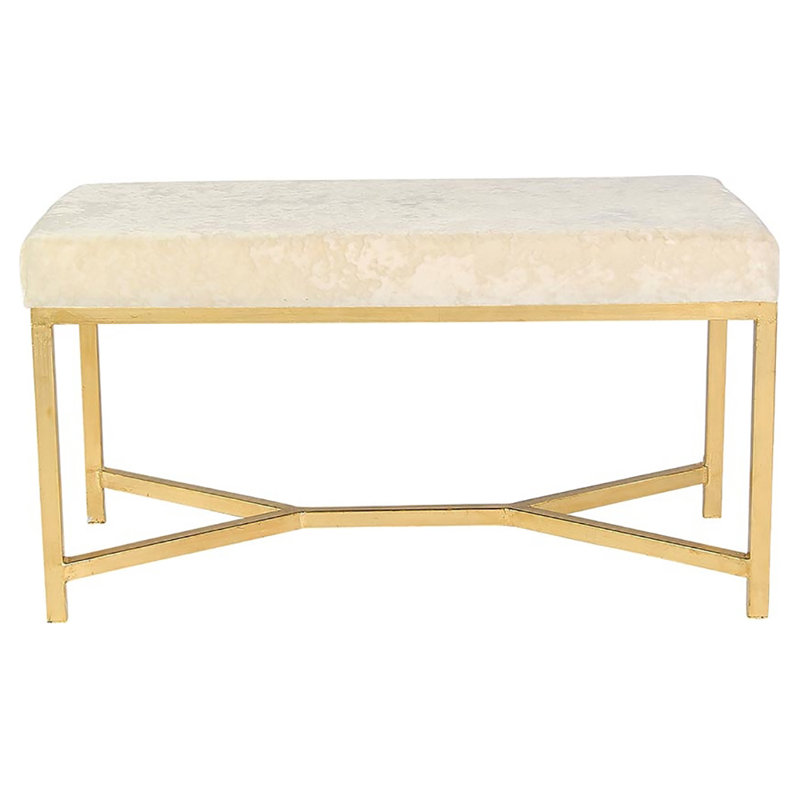 Banc rembourré Web, Feuille d'or / ivoire