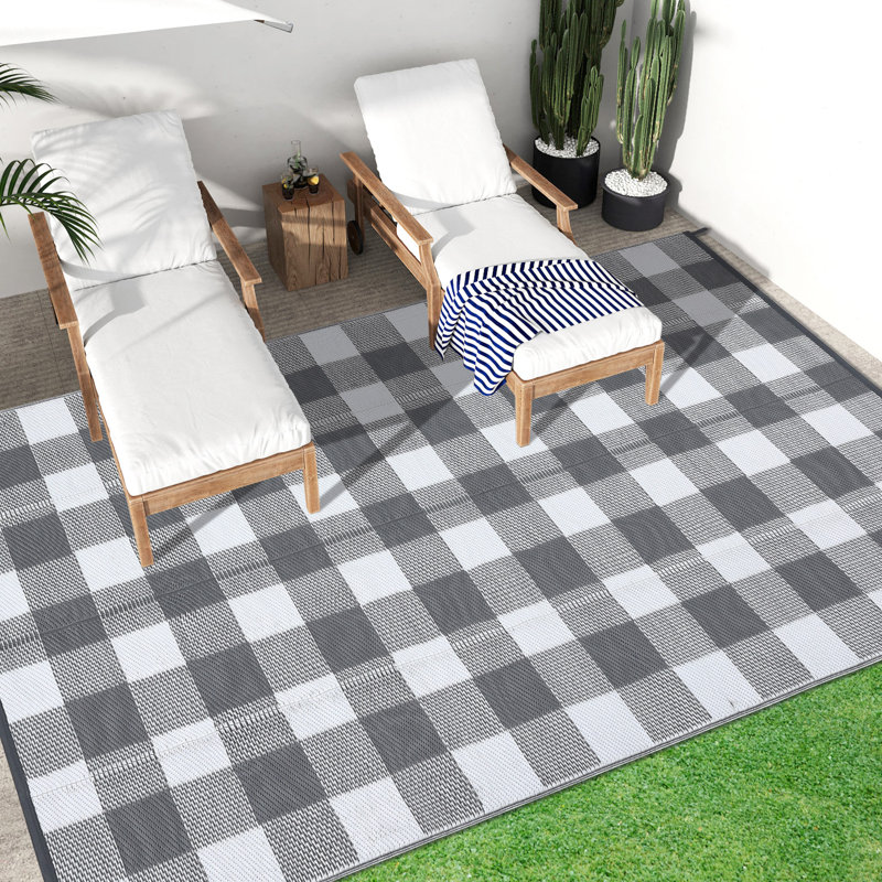Tapis d'extérieur en paille Buffalo Plaid, Rectangle 6 pi x 9 pi