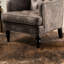 Élégant mobilier en microfibre, confortable, fauteuil club moderne avec structure en bouleau et capitonnage, tissu-578876984